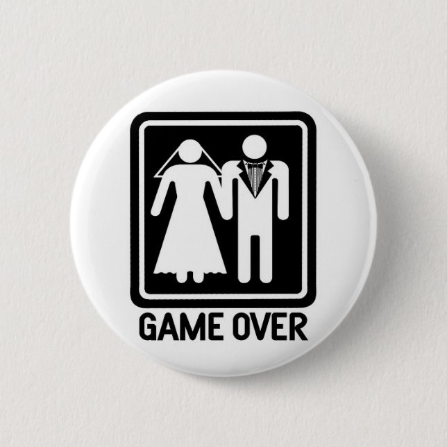 game over 2 inch round button (Front)