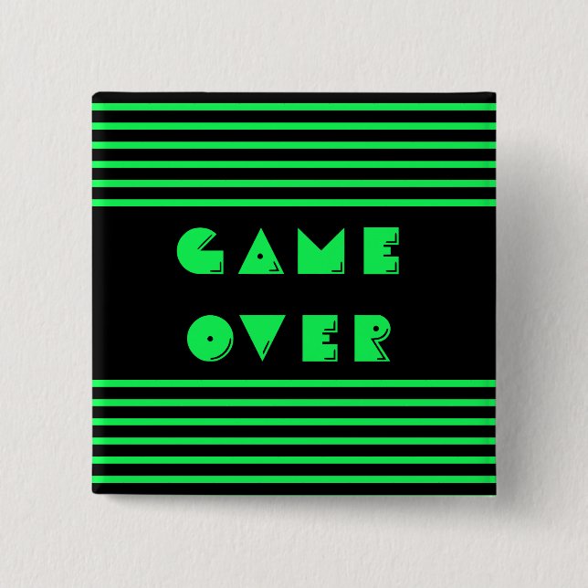 Game Over 2 Inch Square Button (Front)
