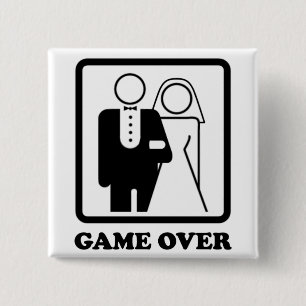 Game Over 2 Inch Square Button
