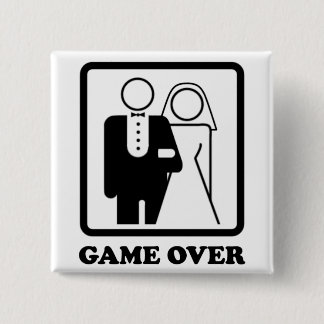 Game Over 2 Inch Square Button