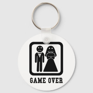 Game Over | Bachelor Stag Party Gift (Black/White) Keychain