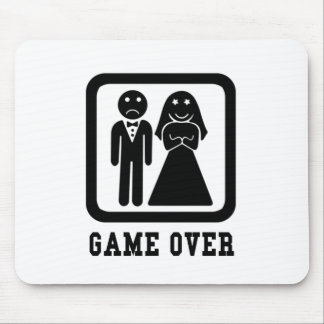 Game Over | Bachelor Stag Party Gift (Black/White) Mouse Pad