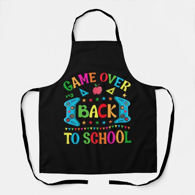 Game over Back to school Apron (Front)