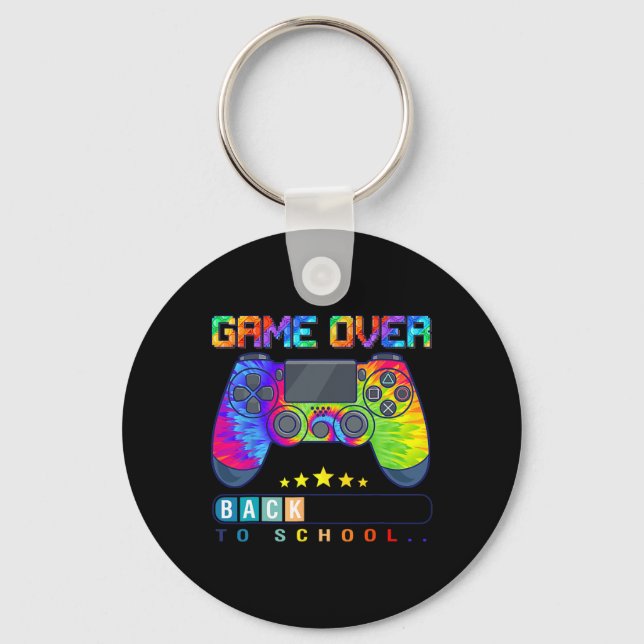 Game Over Back To School  Fun Kids First Day Schoo Keychain (Front)