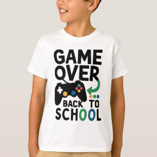 Game Over Back To School Gamer Funny Controller T-Shirt