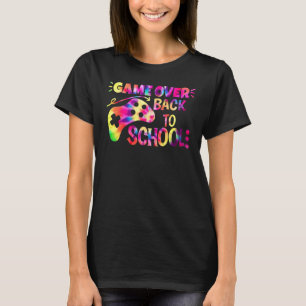 Game Over Back To School Tie Dye Kids Gaming Schoo T-Shirt