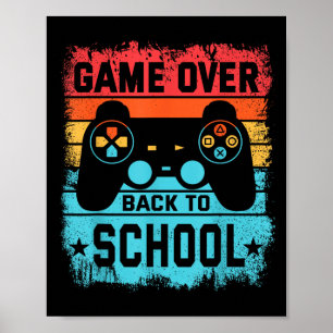 Game Over Back To School Vintage Gamer Poster