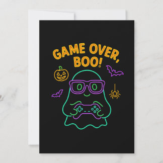 Game Over Boo Funny Halloween Gamer Ghost