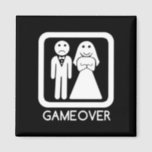 Game Over Bride & Groom Magnet<br><div class="desc">Get to have on any fridge!!! Buy one for that special couple or give the out as favours for wedding showers parties or for wedding favours!!!</div>