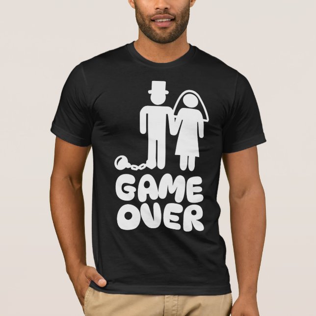 Game over Bride Groom Wedding T-Shirt (Front)