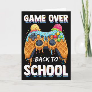 Game Over Ck To School Funny Waffle Gamer Card
