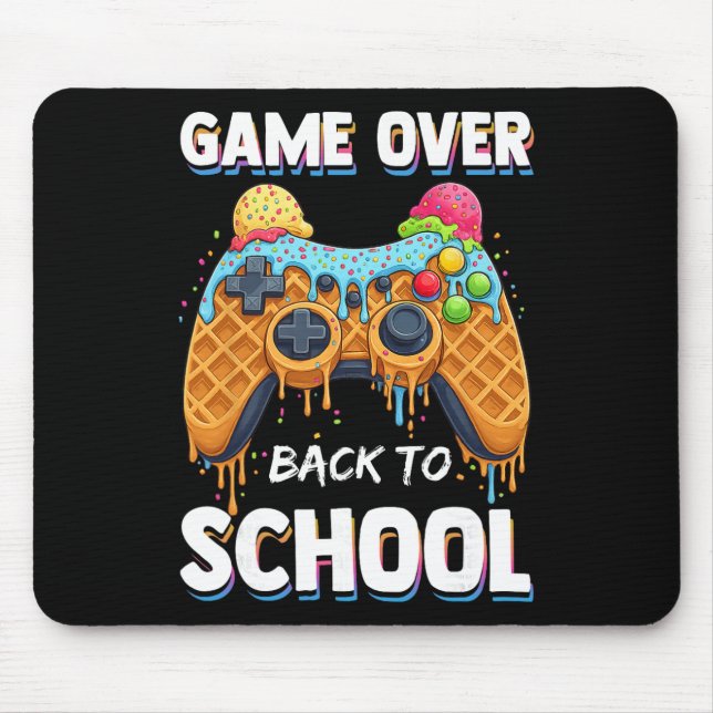 Game Over Ck To School Funny Waffle Gamer  Mouse Pad (Front)