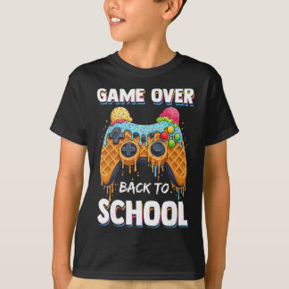 Game Over Ck To School Funny Waffle Gamer T-Shirt