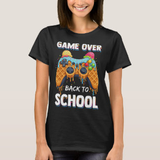 Game Over Ck To School Funny Waffle Gamer T-Shirt