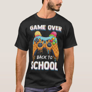 Game Over Ck To School Funny Waffle Gamer T-Shirt