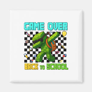 Game Over Ck To School Gamer Funny Kids First Day  Magnet