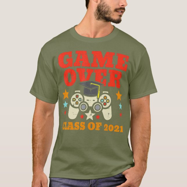 Game Over Class 2021 Game Controller Graduation T-Shirt (Front)