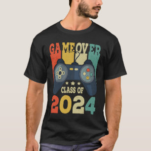 Game Over Class Of 2024 Senior Gaming Gamer Retro T-Shirt