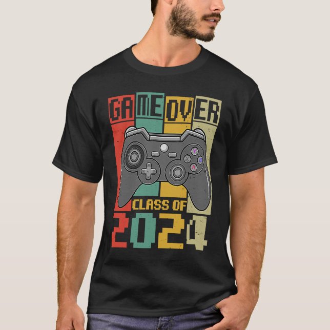 Game Over Class of 2024 Video Games Graduation Gam T-Shirt (Front)