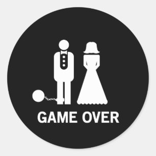Game Over Classic Round Sticker