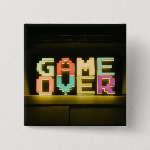 Game Over Cute Simple Pixel Art Pixel Arts Easy De 2 Inch Square Button