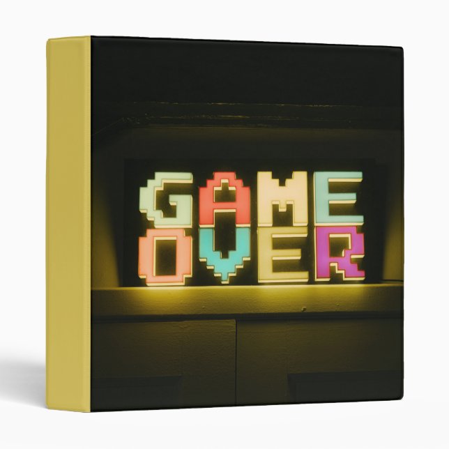 Game Over Cute Simple Pixel Art Pixel Arts Easy De Binder (Front/Spine)