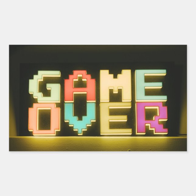 Game Over Cute Simple Pixel Art Pixel Arts Easy De Sticker (Front)