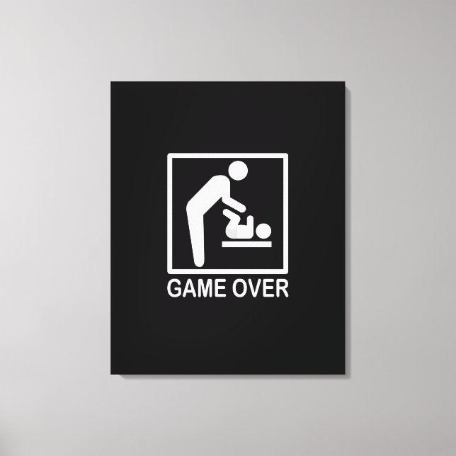 Game Over Dad Funny Pictogram Canvas Print (Front)
