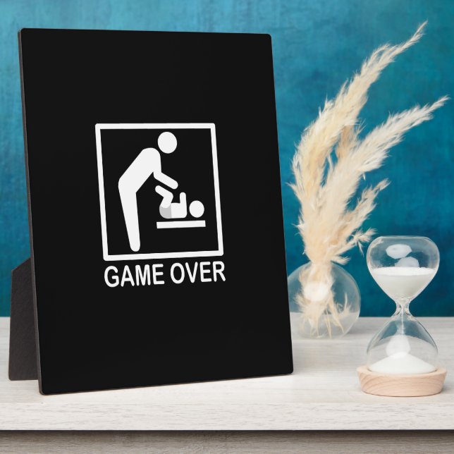 Game Over Dad Funny Pictogram Plaque (Side)