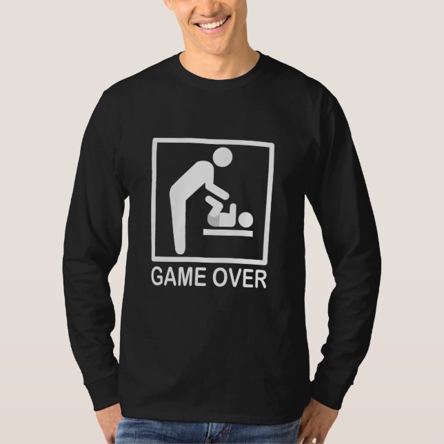 Game Over Dad Funny Pictogram T-Shirt (Front)