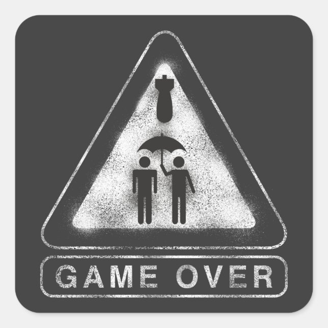 Game Over Dark Square Sticker (Front)