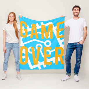 Game Over Digital Circuit Fleece Blanket