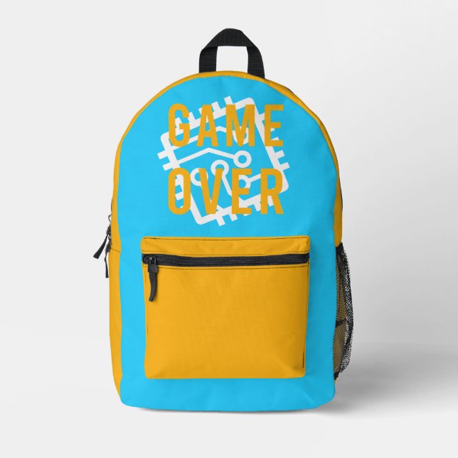 Game Over Digital Circuit Printed Backpack (Front)