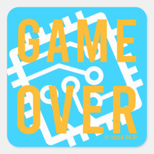 Game Over Digital Circuit Square Sticker