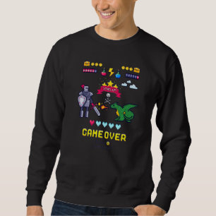 Game Over & Enjoy Retro Fighting Pixel Games Graph Sweatshirt