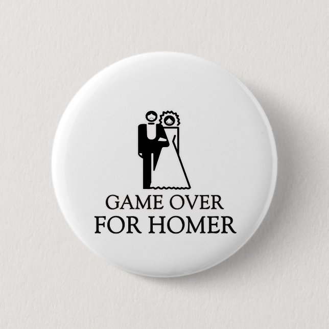 Game Over For Homer 2 Inch Round Button (Front)