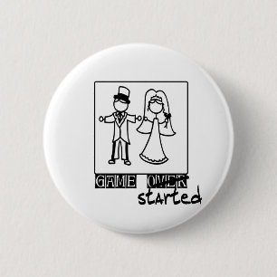 game over game started wedding t-shirt 2 inch round button