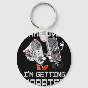 Game over getting married gamer bachelor party keychain