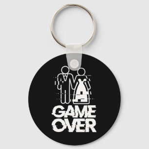 Game Over Glitch Bride Groom Funny Wedding Keychain