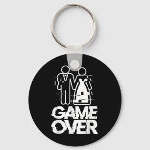 Game Over Glitch Bride Groom Funny Wedding Keychain