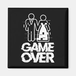 Game Over Glitch Bride Groom Funny Wedding Magnet