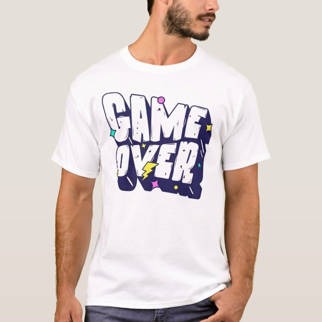 Game Over Graphic T-Shirt – Retro Gamer Tee  (Devant)