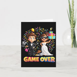 Game-Over Groom Bride Wedding Bachelor Card