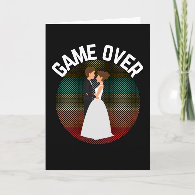 Game Over Groom To be Funny Wedding Bachelor Party Card (Front)