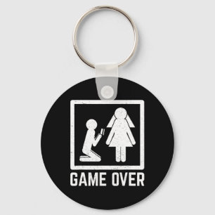 Game Over Groomsmen Celebration Marriage Booze Smo Keychain