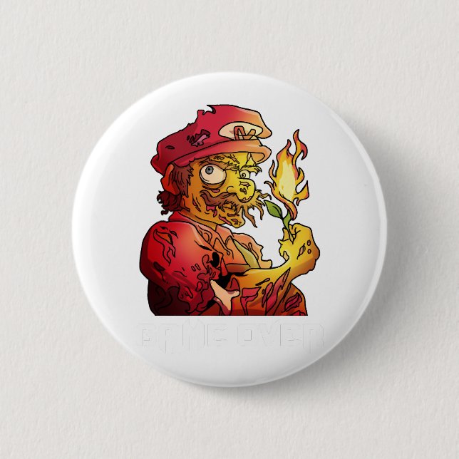 Game Over Halloween Zombie Design for Halloween 2 Inch Round Button (Front)