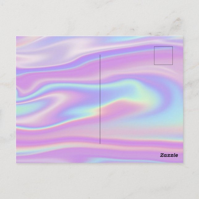 Game Over Holographic Save The Date Couple Photo Postcard (Back)