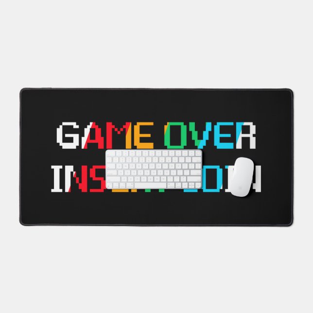 Game Over Insert Coin Desk Mat (Keyboard & Mouse)