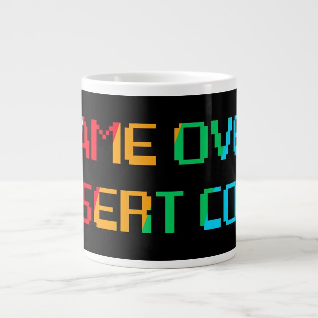 Game Over Insert Coin Large Coffee Mug (Front)