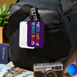 Game Over Insert Coin Luggage Tag